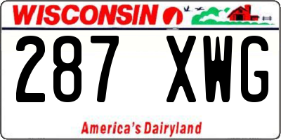 WI license plate 287XWG