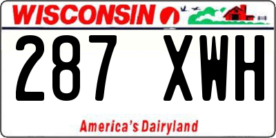 WI license plate 287XWH