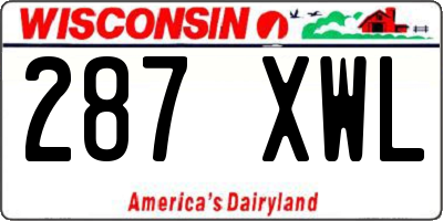 WI license plate 287XWL