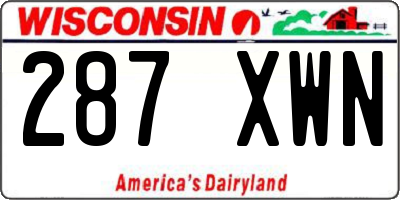 WI license plate 287XWN
