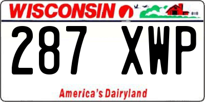 WI license plate 287XWP