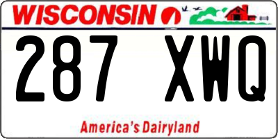 WI license plate 287XWQ