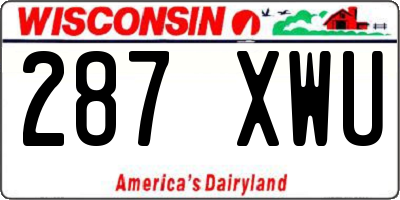 WI license plate 287XWU