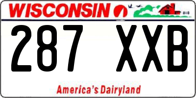 WI license plate 287XXB