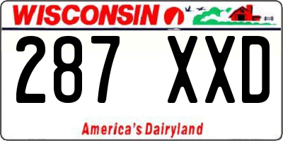 WI license plate 287XXD