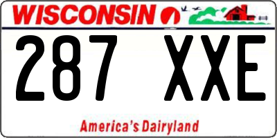 WI license plate 287XXE