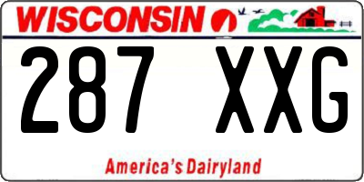 WI license plate 287XXG