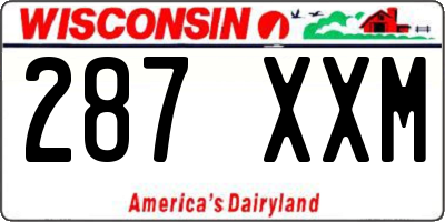 WI license plate 287XXM