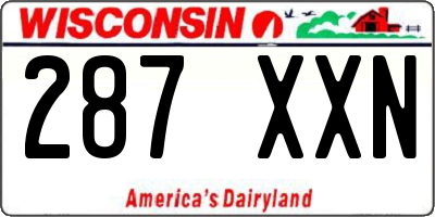 WI license plate 287XXN