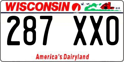 WI license plate 287XXO