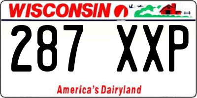 WI license plate 287XXP