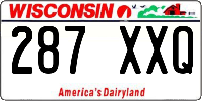 WI license plate 287XXQ
