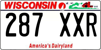 WI license plate 287XXR