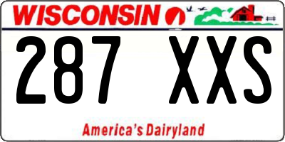 WI license plate 287XXS