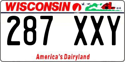 WI license plate 287XXY
