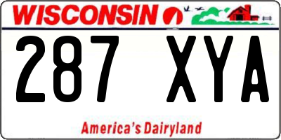 WI license plate 287XYA