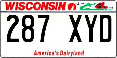 WI license plate 287XYD