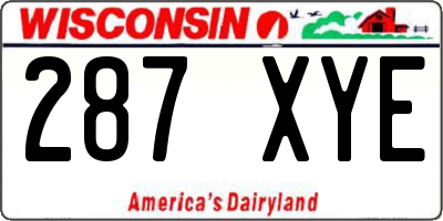 WI license plate 287XYE