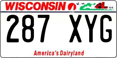 WI license plate 287XYG