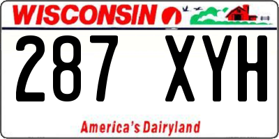 WI license plate 287XYH