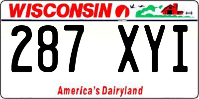 WI license plate 287XYI
