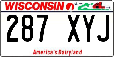 WI license plate 287XYJ