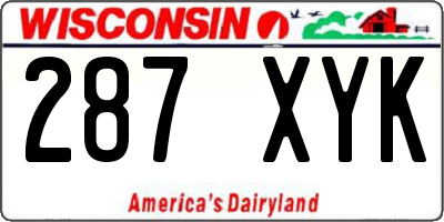 WI license plate 287XYK