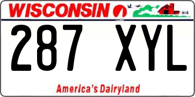 WI license plate 287XYL