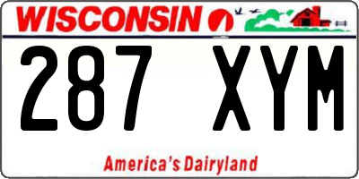 WI license plate 287XYM