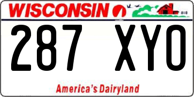 WI license plate 287XYO