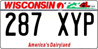 WI license plate 287XYP