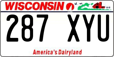 WI license plate 287XYU