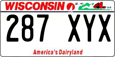 WI license plate 287XYX