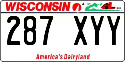 WI license plate 287XYY