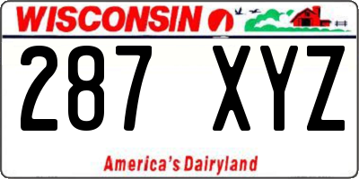WI license plate 287XYZ