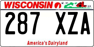 WI license plate 287XZA