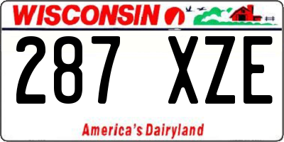 WI license plate 287XZE