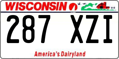 WI license plate 287XZI