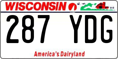 WI license plate 287YDG