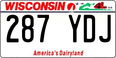 WI license plate 287YDJ