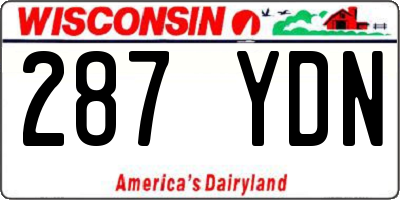 WI license plate 287YDN