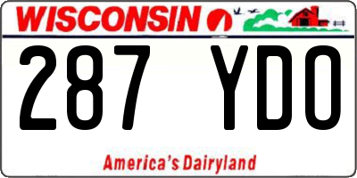 WI license plate 287YDO