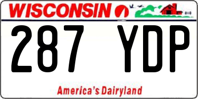 WI license plate 287YDP