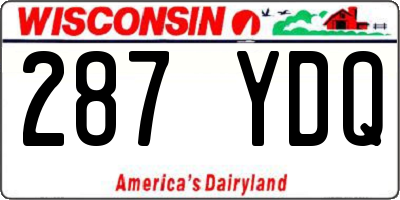 WI license plate 287YDQ