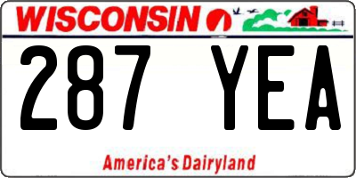 WI license plate 287YEA