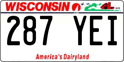 WI license plate 287YEI