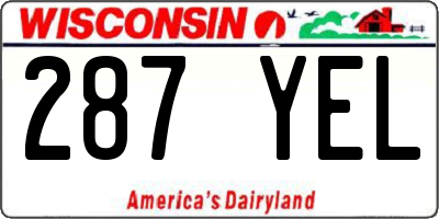 WI license plate 287YEL
