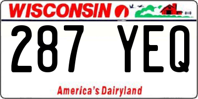 WI license plate 287YEQ