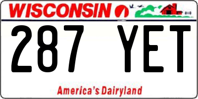 WI license plate 287YET