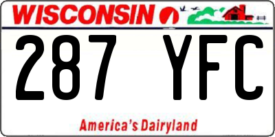 WI license plate 287YFC
